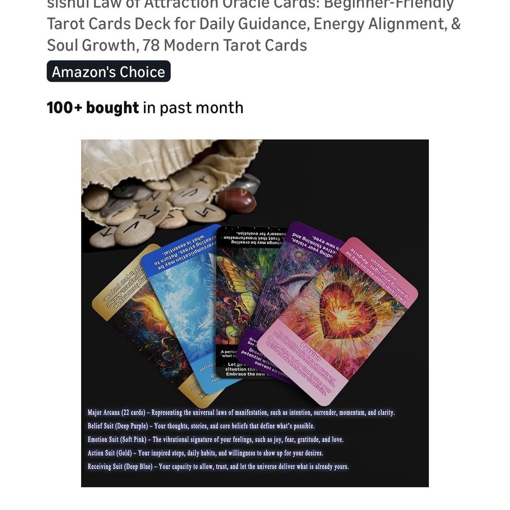 Tarot Cards Deck for Beginners with Guide Book Pretty Unique ThicK 78cards